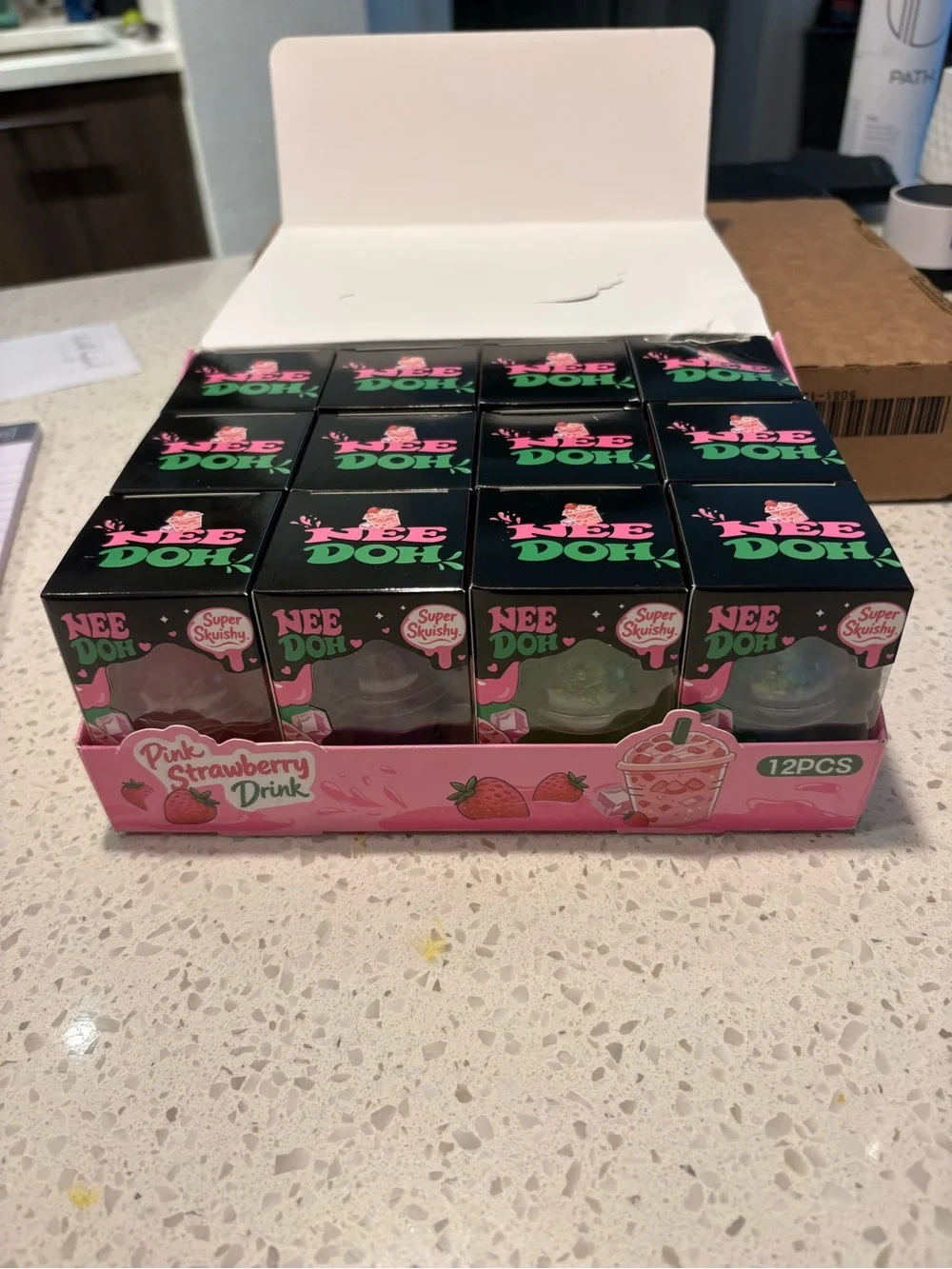Pink Strawberry Drink Super Squishy
